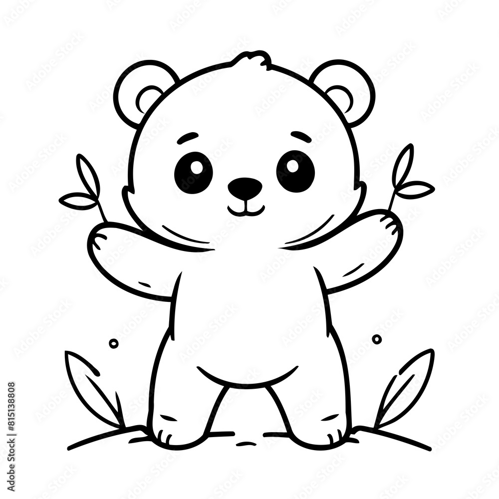 Fototapeta premium Cute vector illustration Bear hand drawn for toddlers