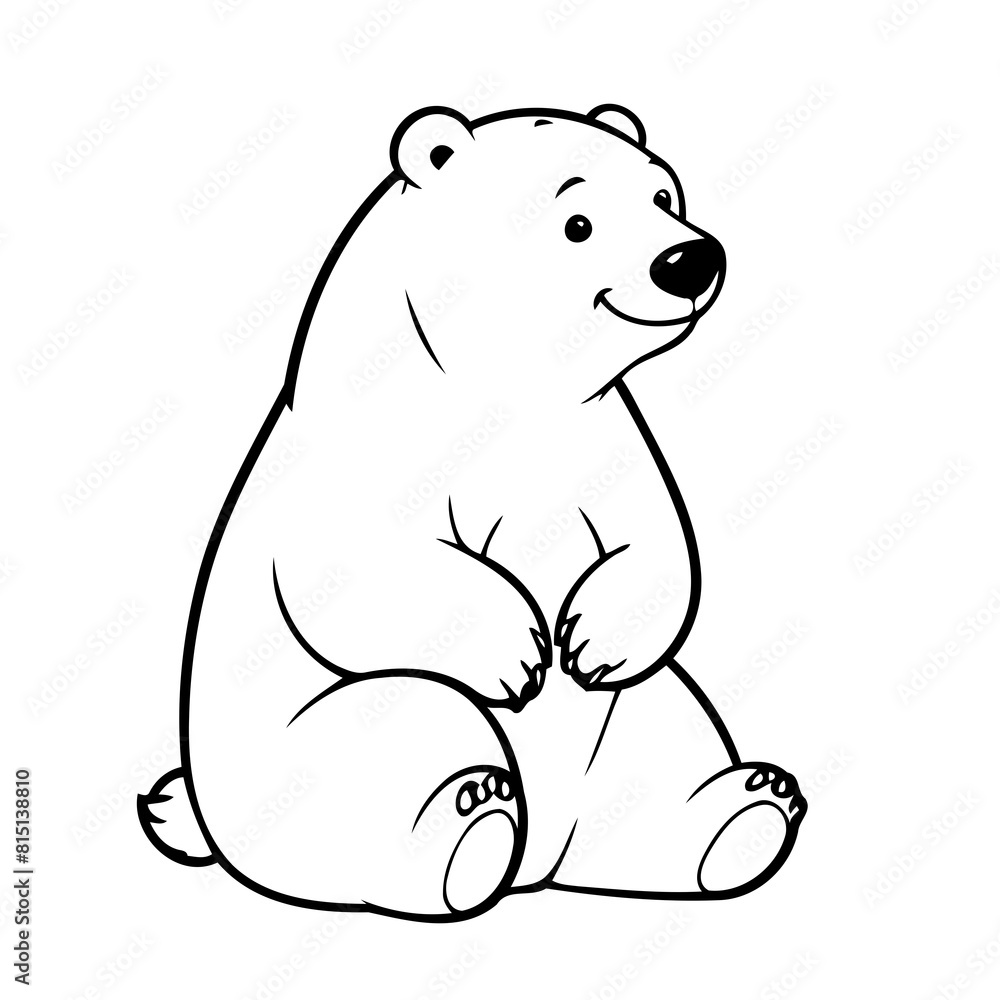 Vector illustration of a cute Polarbear drawing for kids colouring page Vector illustration of a cute Polarbear drawing for kids colouring page