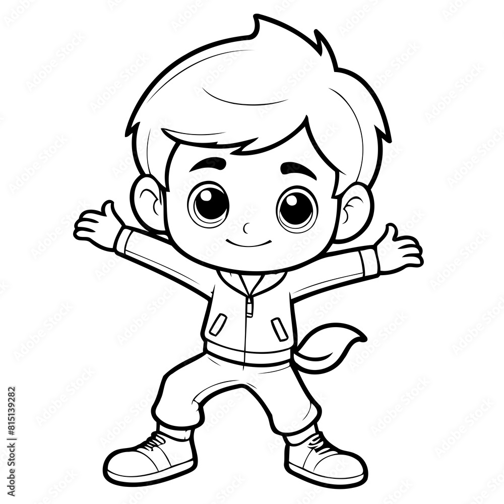 Simple vector illustration of Boy for toddlers colouring page Simple vector illustration of Boy for toddlers colouring page