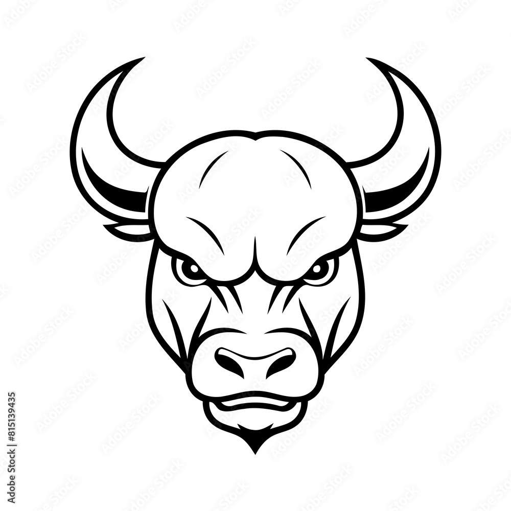 Vector illustration of a cute Bull doodle for toddlers coloring activity Vector illustration of a cute Bull doodle for toddlers coloring activity