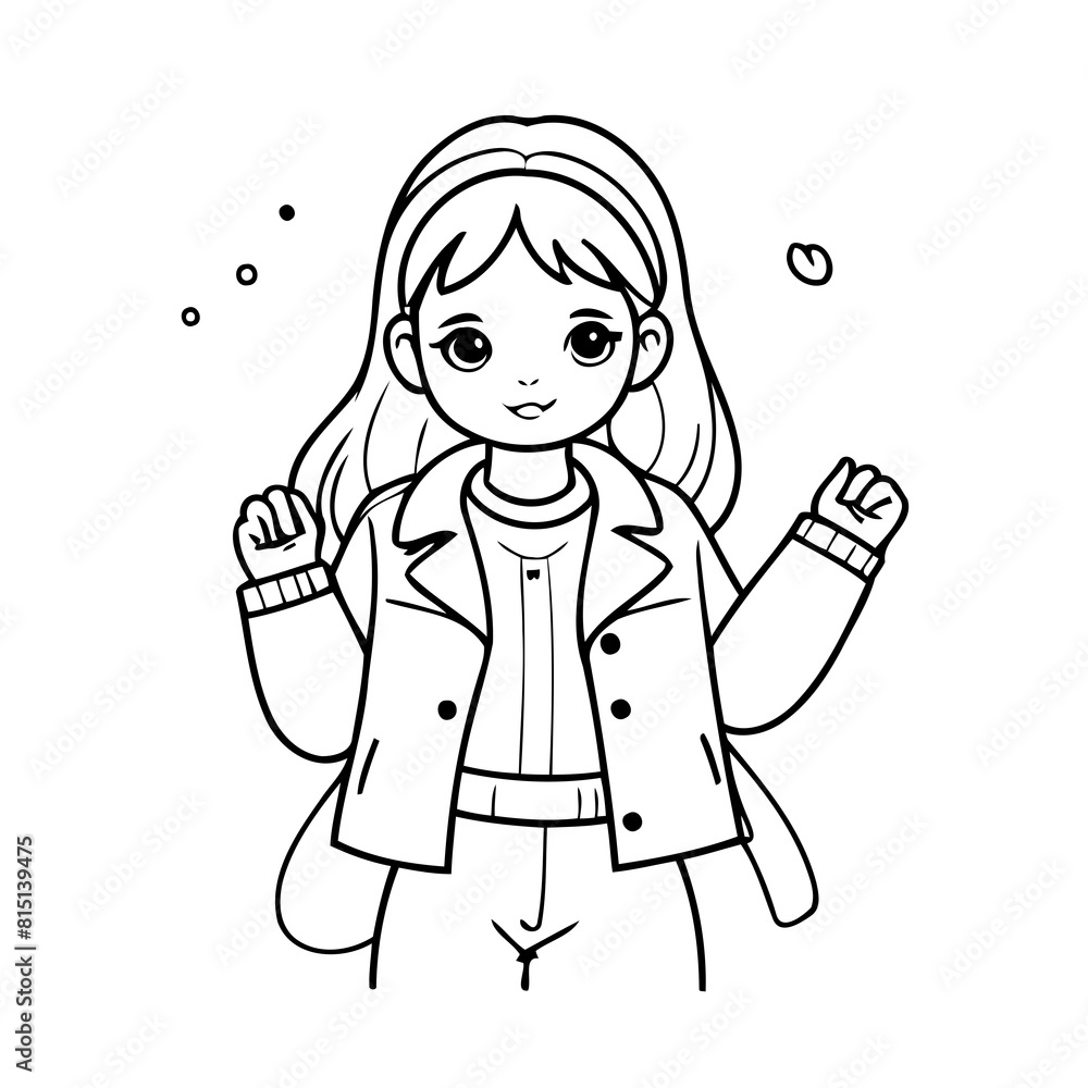 Cute vector illustration Fashion for toddlers colouring page Cute vector illustration Fashion for toddlers colouring page