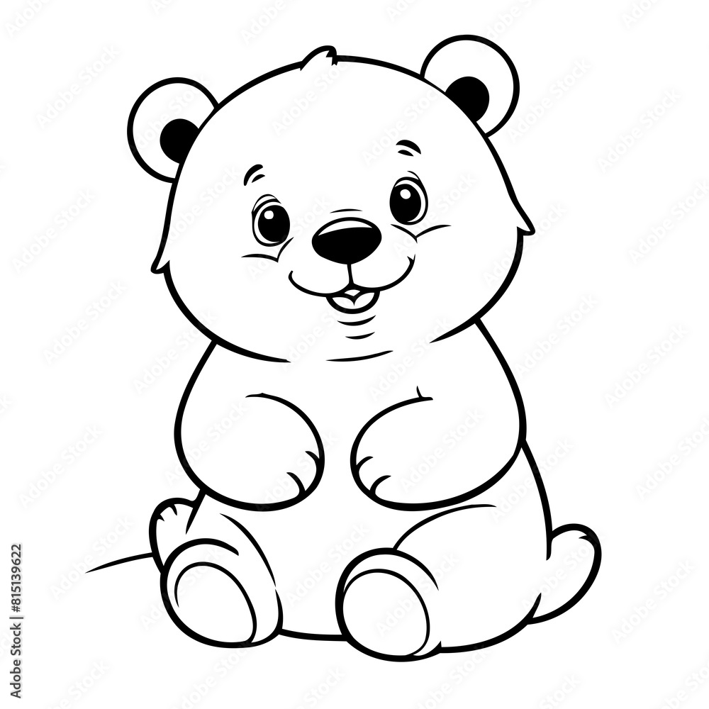 Fototapeta premium Cute vector illustration Polarbear drawing for toddlers book