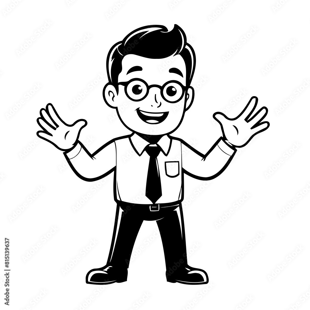 Vector illustration of a cute Man doodle for kids coloring worksheet Vector illustration of a cute Man doodle for kids coloring worksheet