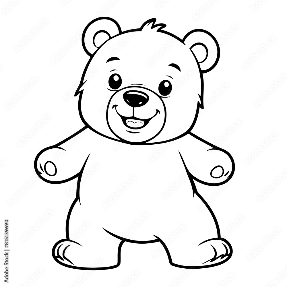 Cute vector illustration Bear drawing colouring activity Cute vector illustration Bear drawing colouring activity