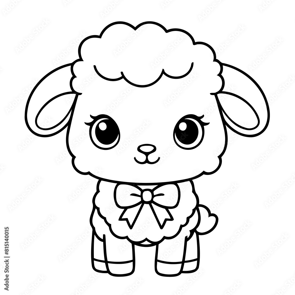 Vector illustration of a cute Sheep drawing for toddlers book Vector illustration of a cute Sheep drawing for toddlers book