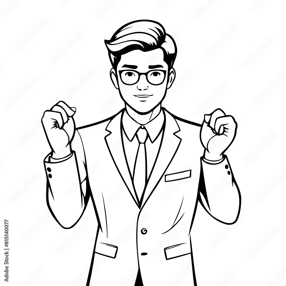 Cute vector illustration Man drawing for kids colouring activity Cute vector illustration Man drawing for kids colouring activity