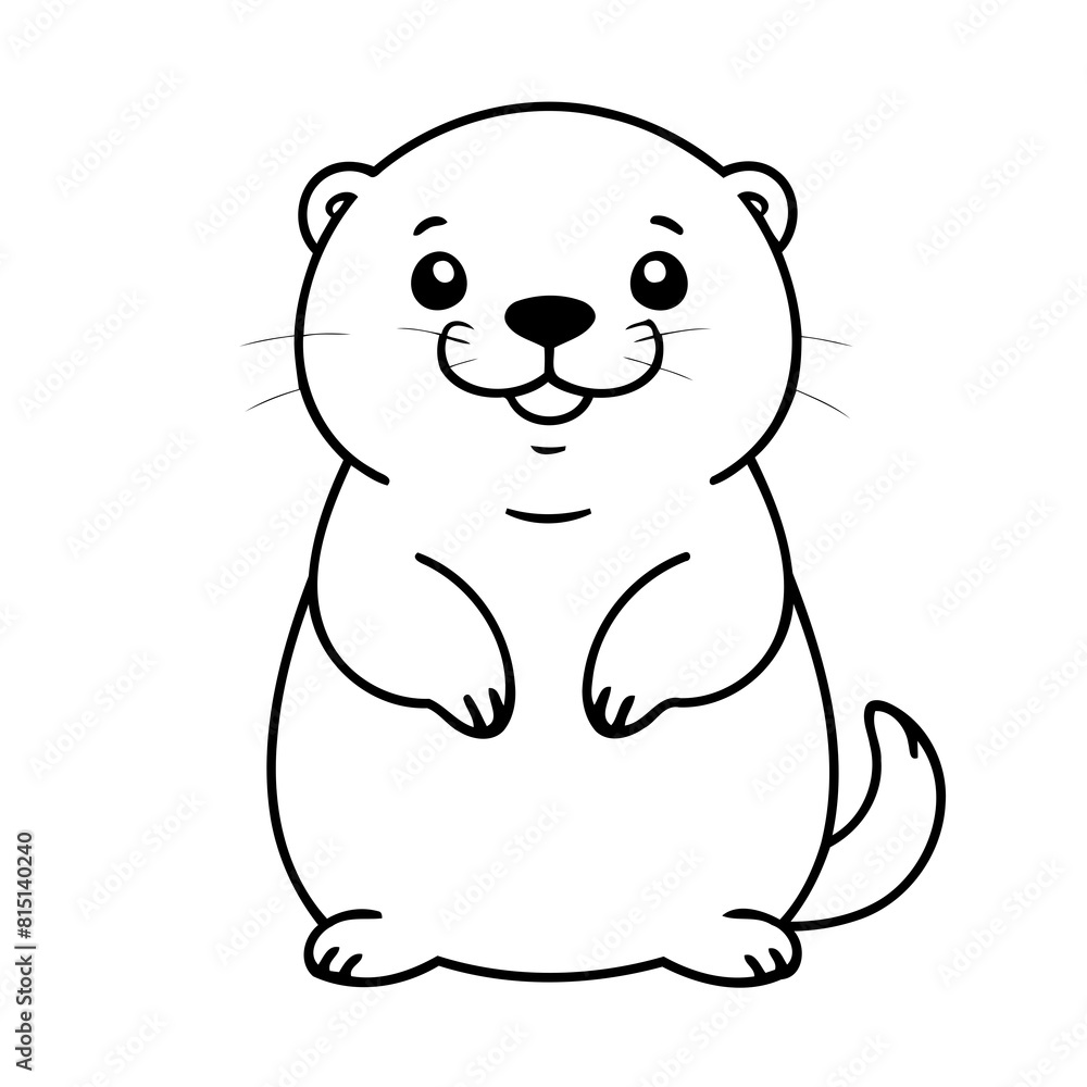 Vector illustration of a cute Otter doodle colouring activity for kids Vector illustration of a cute Otter doodle colouring activity for kids