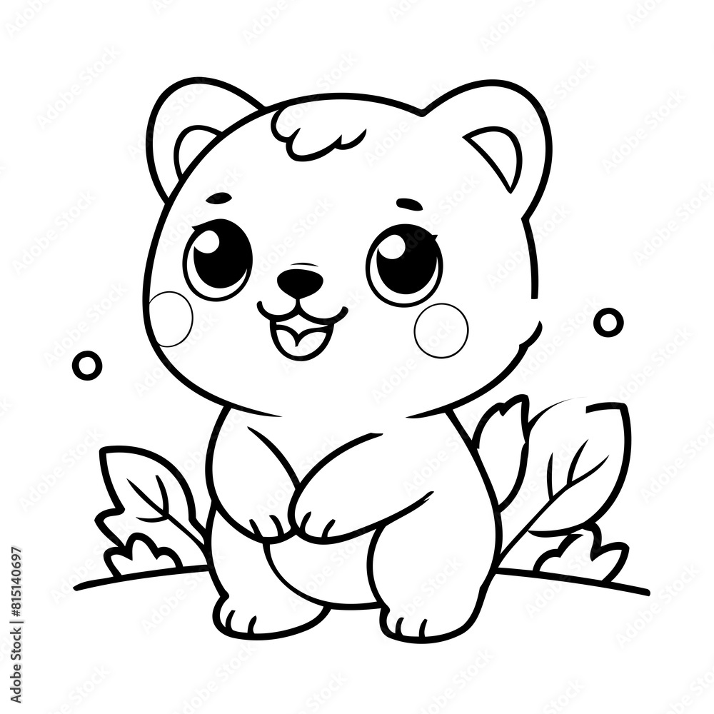 Simple vector illustration of Kawaii for children colouring activity Simple vector illustration of Kawaii for children colouring activity