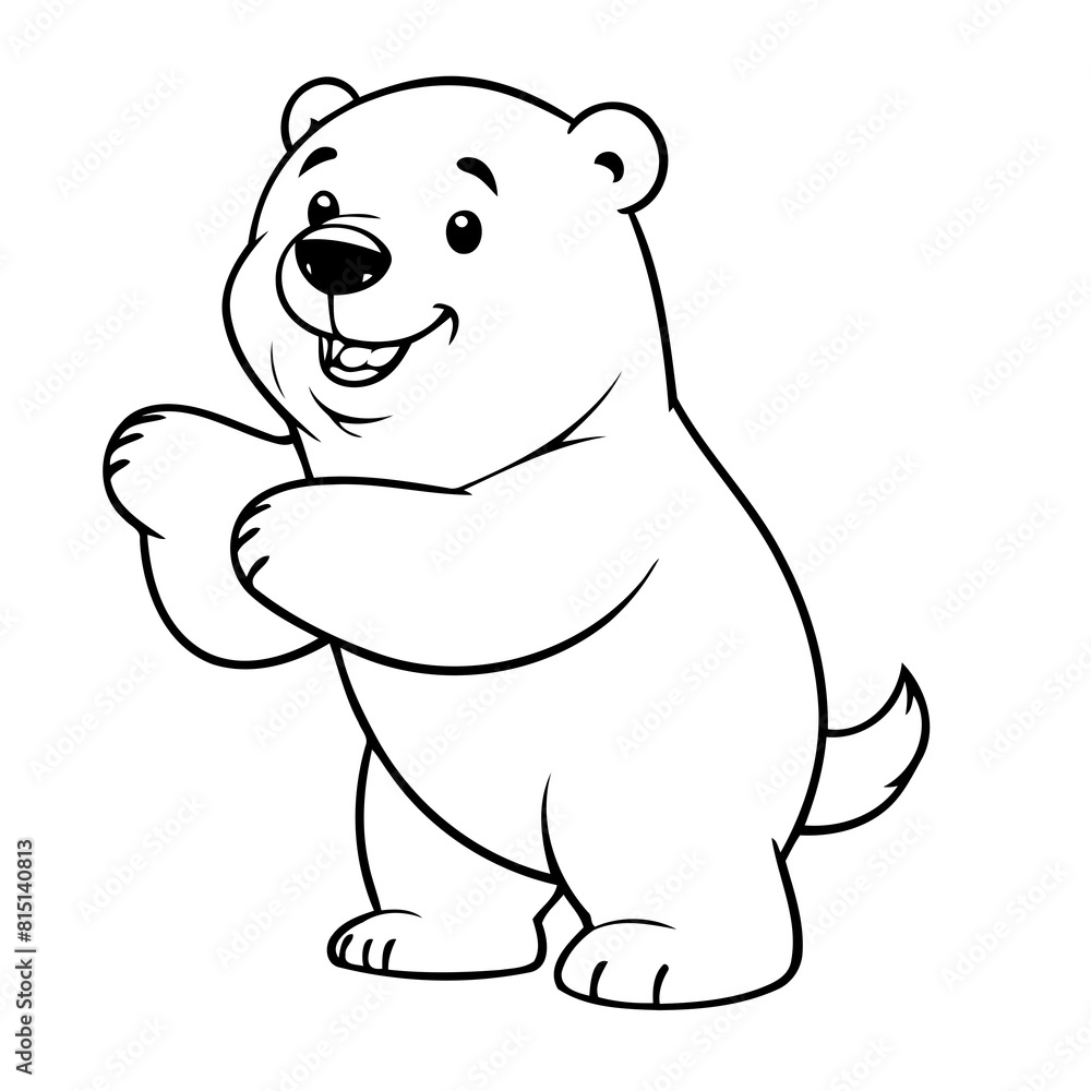Simple vector illustration of Polarbear hand drawn for kids coloring page Simple vector illustration of Polarbear hand drawn for kids coloring page