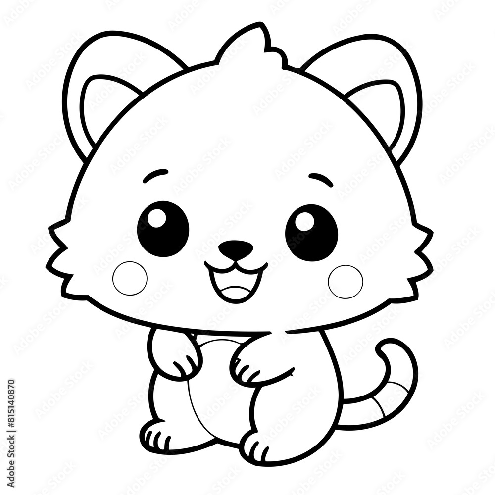Simple vector illustration of Kawaii drawing for kids colouring activity Simple vector illustration of Kawaii drawing for kids colouring activity