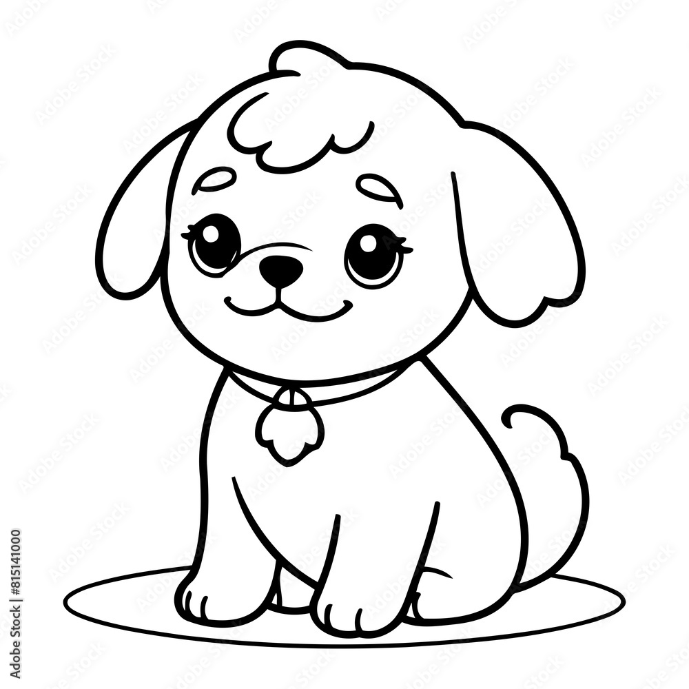 Simple vector illustration of Maltese drawing for children page Simple vector illustration of Maltese drawing for children page
