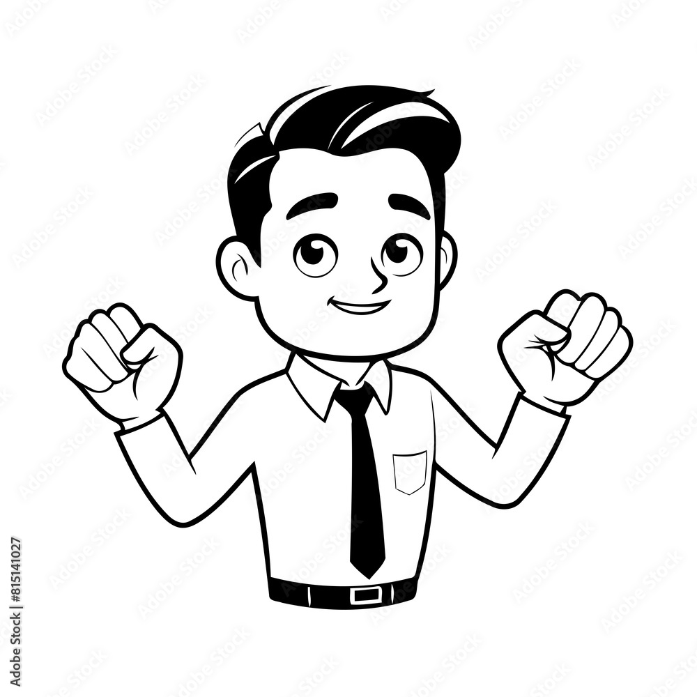 Vector illustration of a cute Man doodle for kids coloring worksheet Vector illustration of a cute Man doodle for kids coloring worksheet