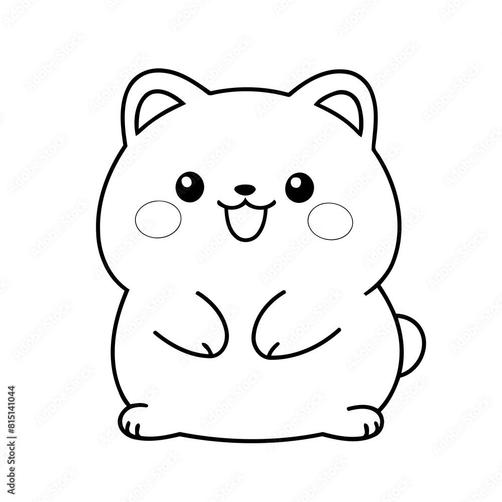 Naklejka premium Vector illustration of a cute Kawaii drawing for kids page