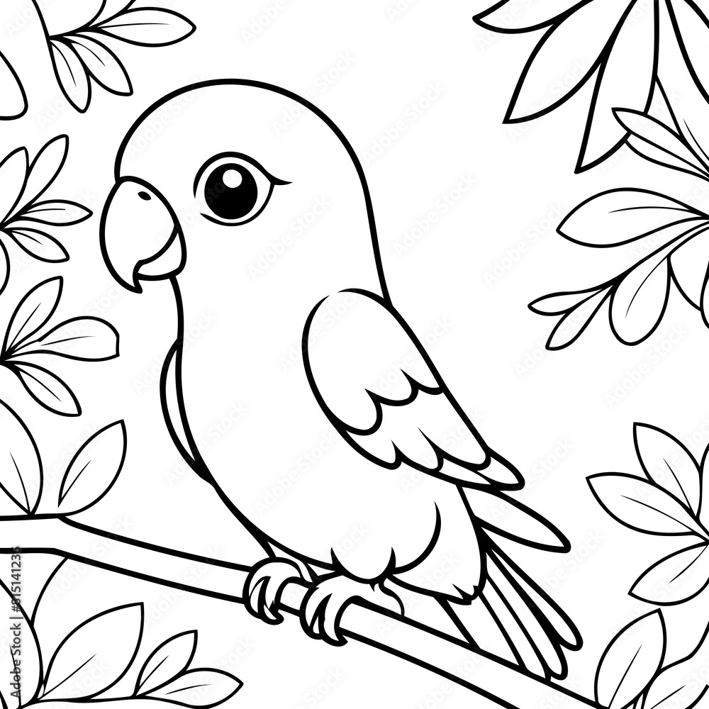 Cute vector illustration Parrot hand drawn for toddlers Cute vector illustration Parrot hand drawn for toddlers