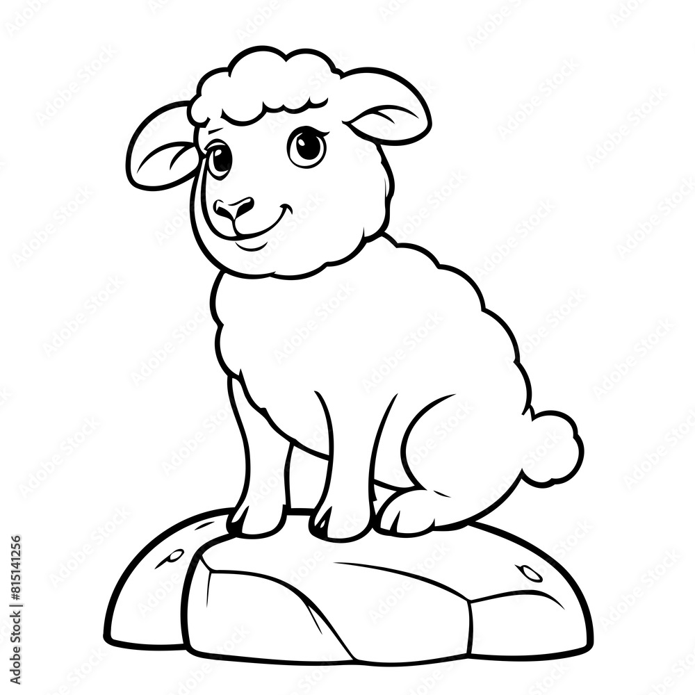 Cute vector illustration Sheep drawing colouring activity Cute vector illustration Sheep drawing colouring activity