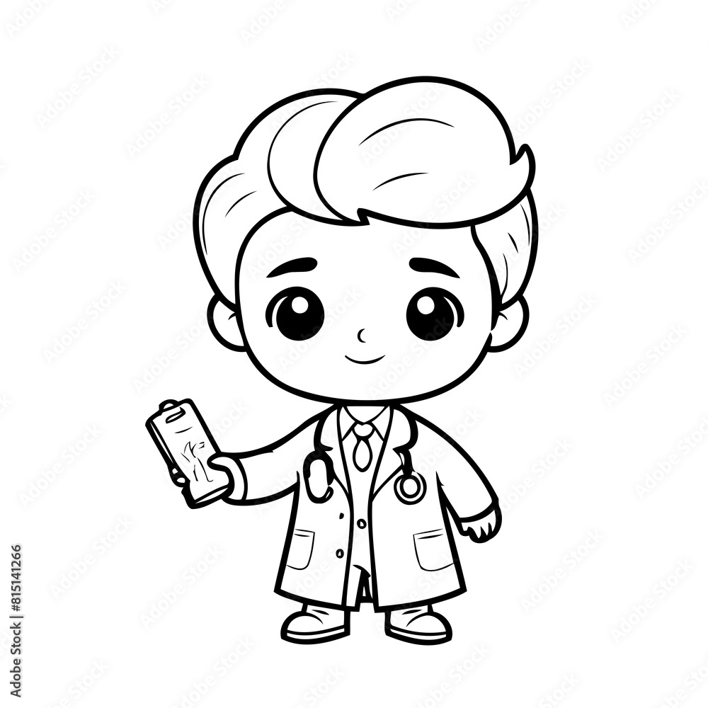 Cute vector illustration Doctor hand drawn for toddlers Cute vector illustration Doctor hand drawn for toddlers