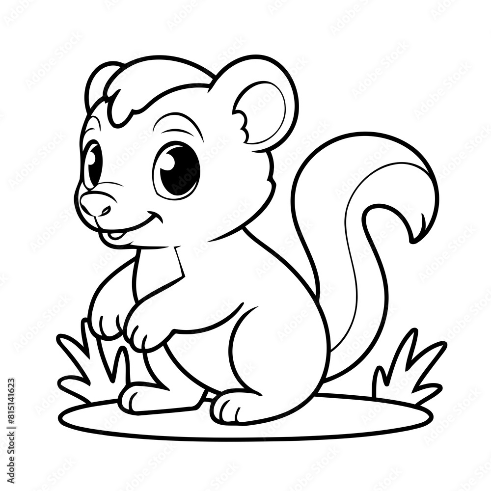 Simple vector illustration of Skunk drawing for toddlers book Simple vector illustration of Skunk drawing for toddlers book