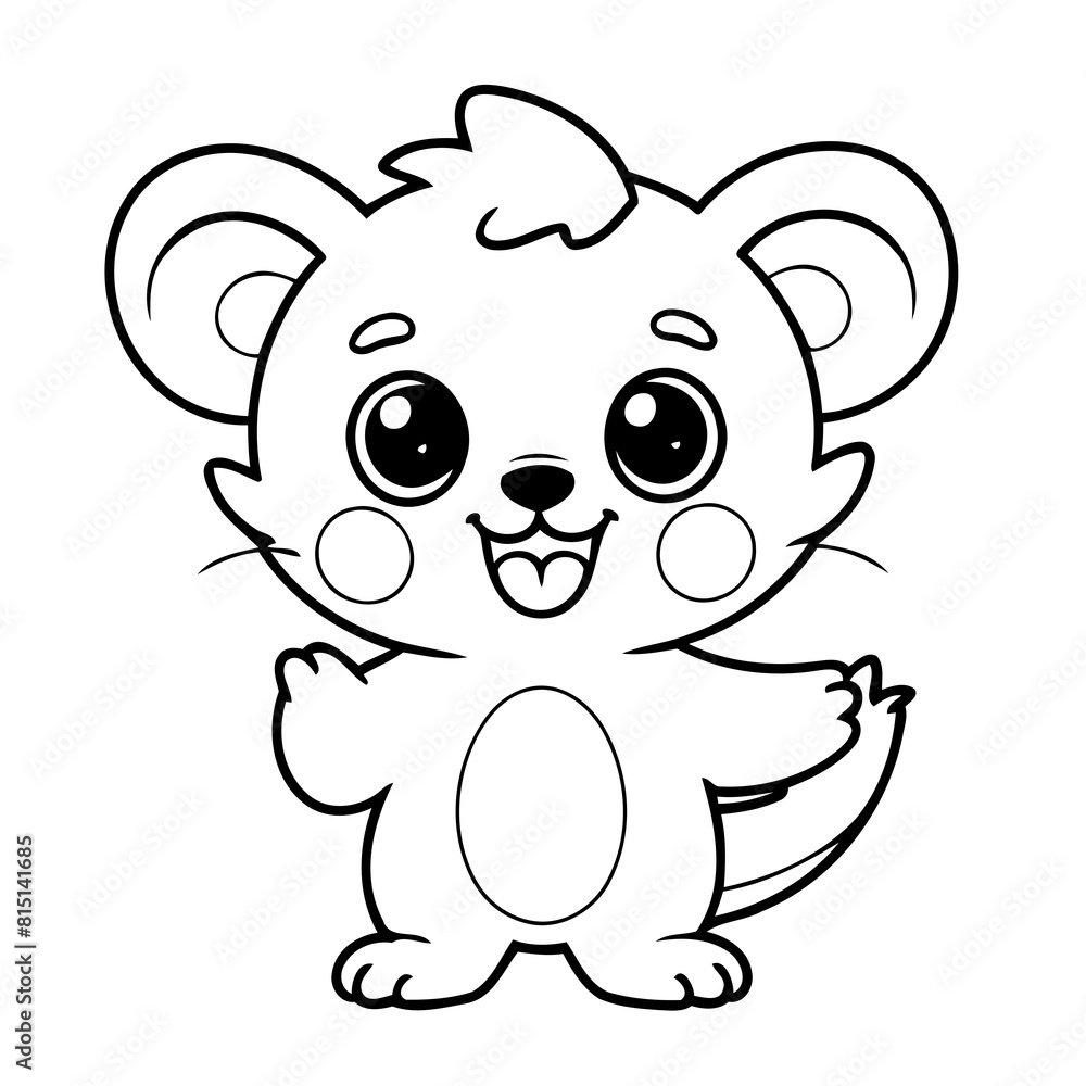 Simple vector illustration of Palmerian for children colouring activity Simple vector illustration of Palmerian for children colouring activity
