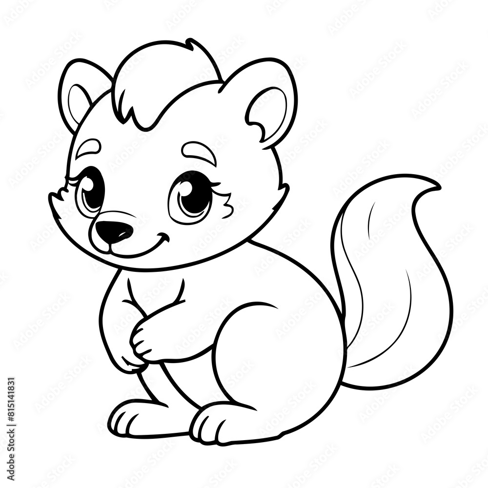 Simple vector illustration of Skunk doodle for toddlers worksheet Simple vector illustration of Skunk doodle for toddlers worksheet