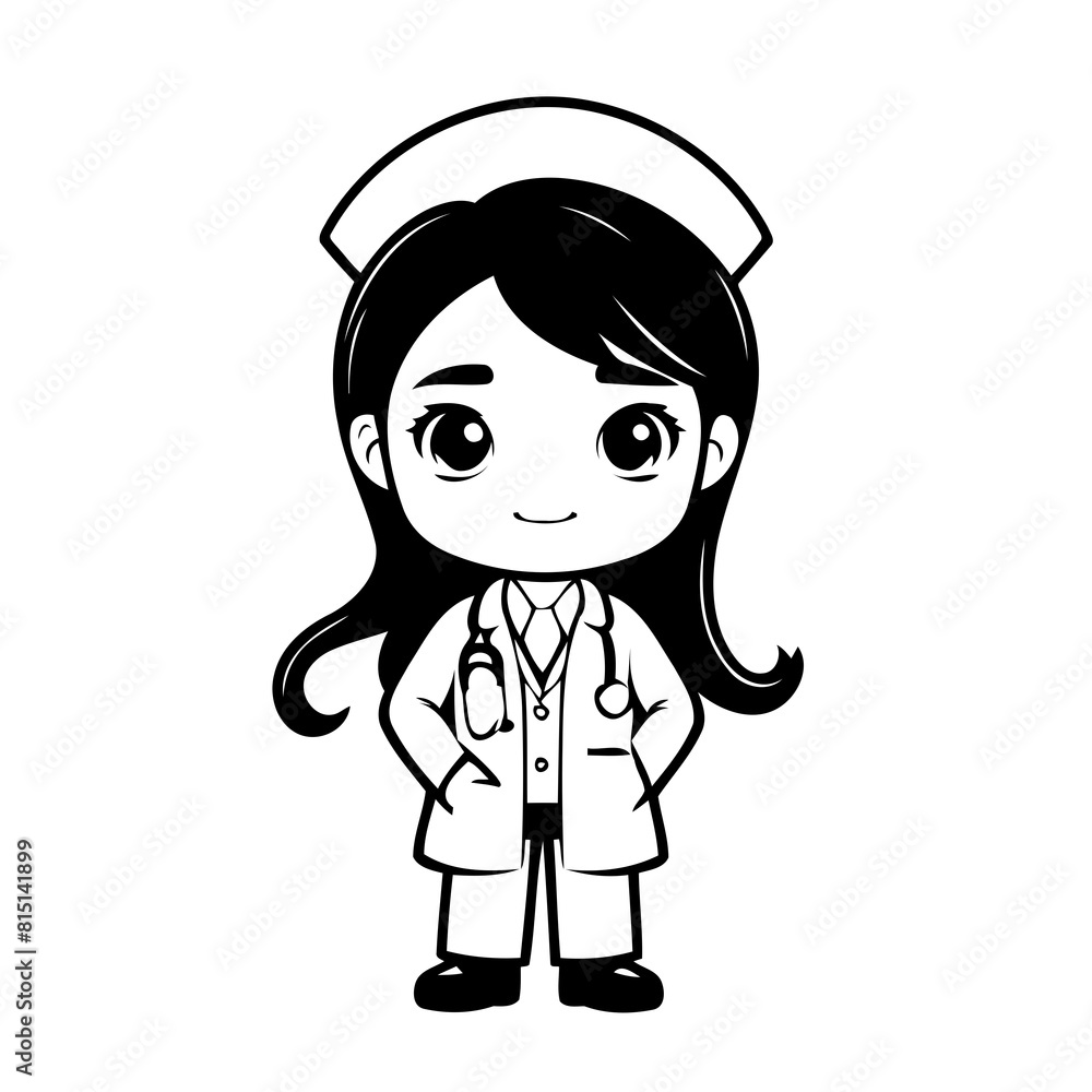 Simple vector illustration of Physician drawing for toddlers book Simple vector illustration of Physician drawing for toddlers book