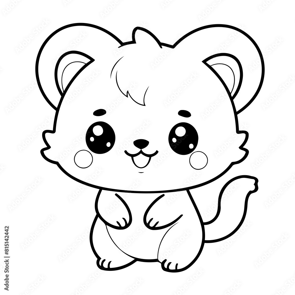 Simple vector illustration of Kawaii drawing for children page Simple vector illustration of Kawaii drawing for children page