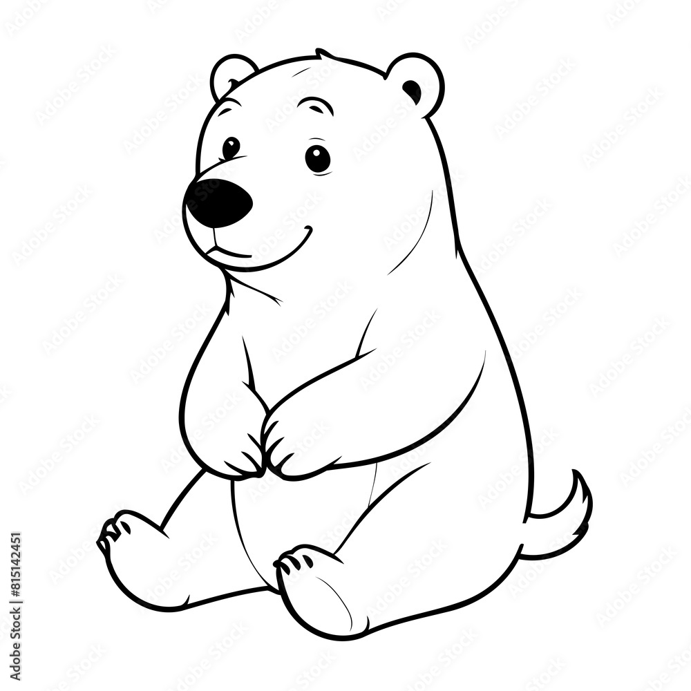 Vector illustration of a cute Polarbear drawing for colouring page Vector illustration of a cute Polarbear drawing for colouring page