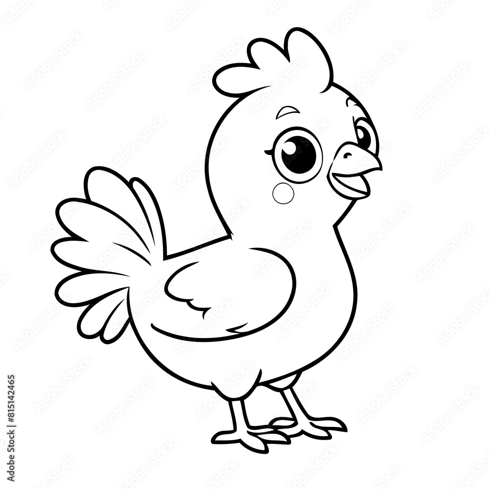 Vector illustration of a cute Chicken doodle for toddlers worksheet Vector illustration of a cute Chicken doodle for toddlers worksheet