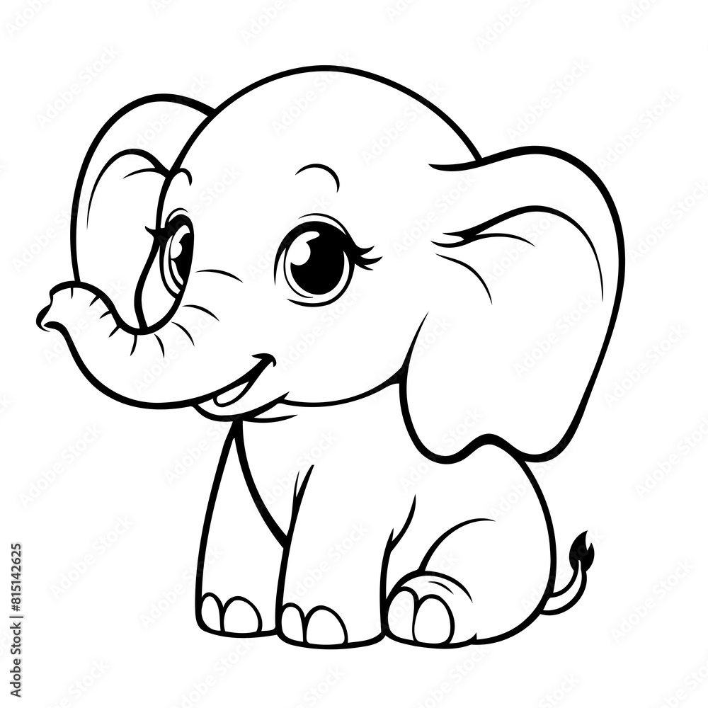 Cute vector illustration Elephant doodle for children worksheet Cute vector illustration Elephant doodle for children worksheet