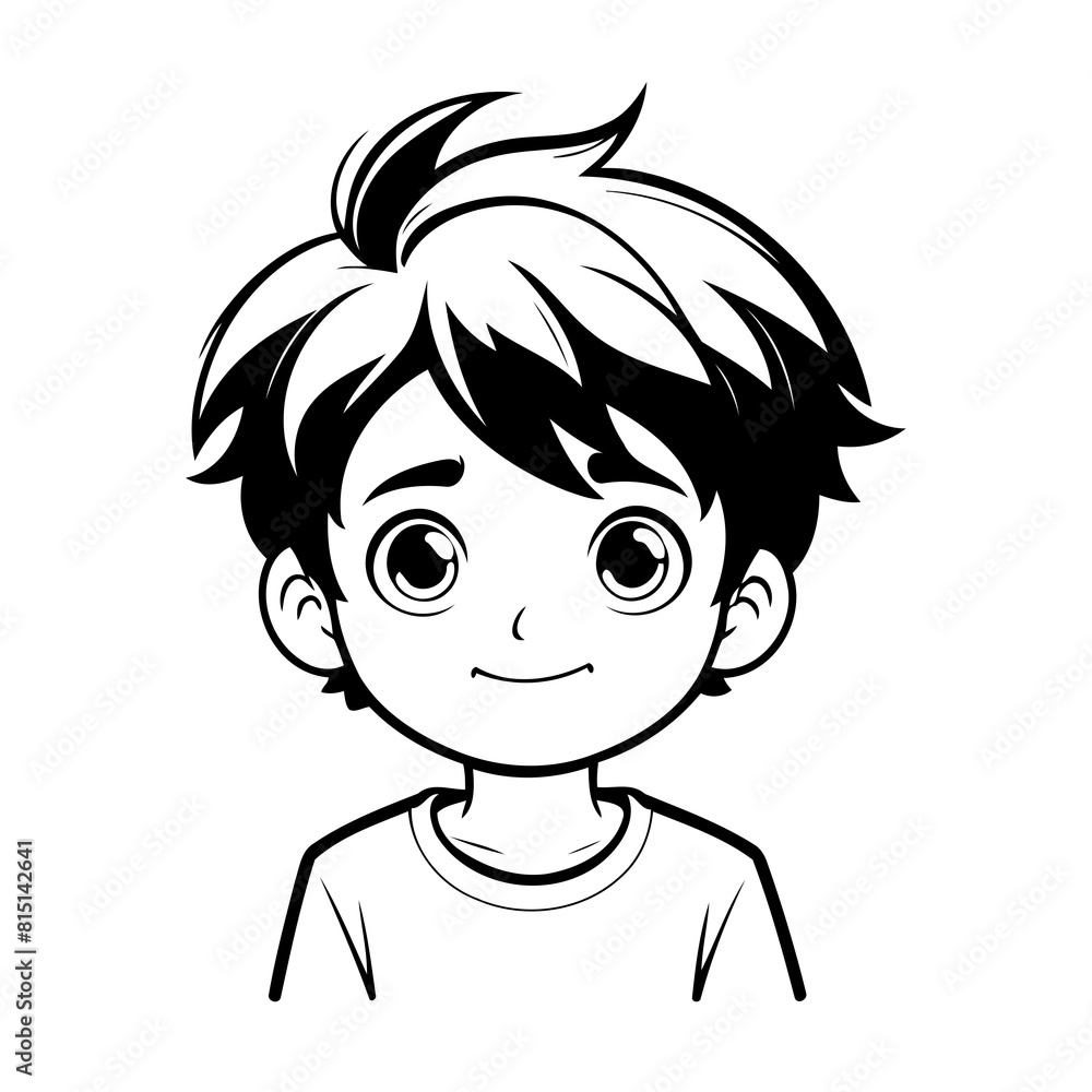 Simple vector illustration of Boy doodle for toddlers worksheet Simple vector illustration of Boy doodle for toddlers worksheet
