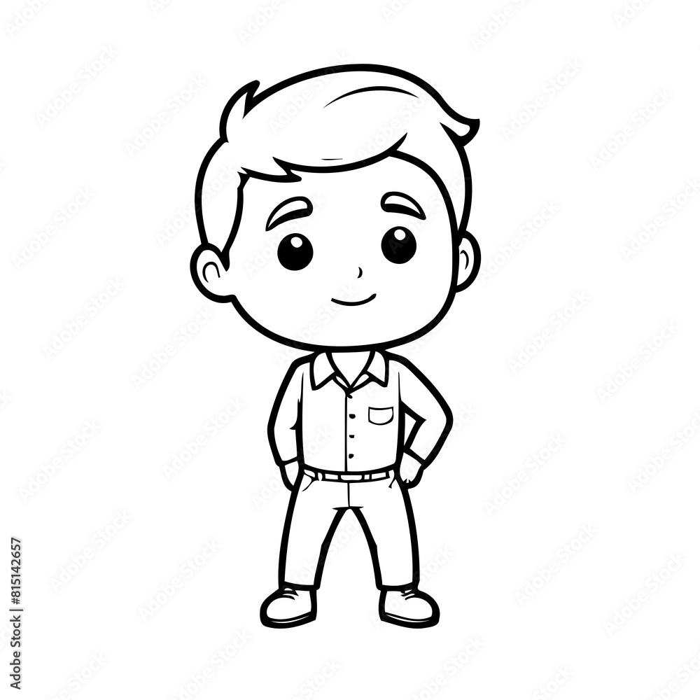 Vector illustration of a cute Man doodle for kids coloring worksheet Vector illustration of a cute Man doodle for kids coloring worksheet