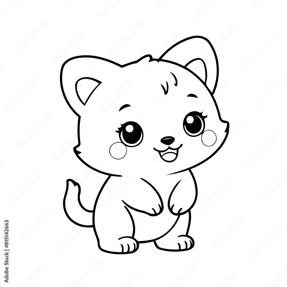 Simple vector illustration of Kawaii doodle for toddlers worksheet Simple vector illustration of Kawaii doodle for toddlers worksheet