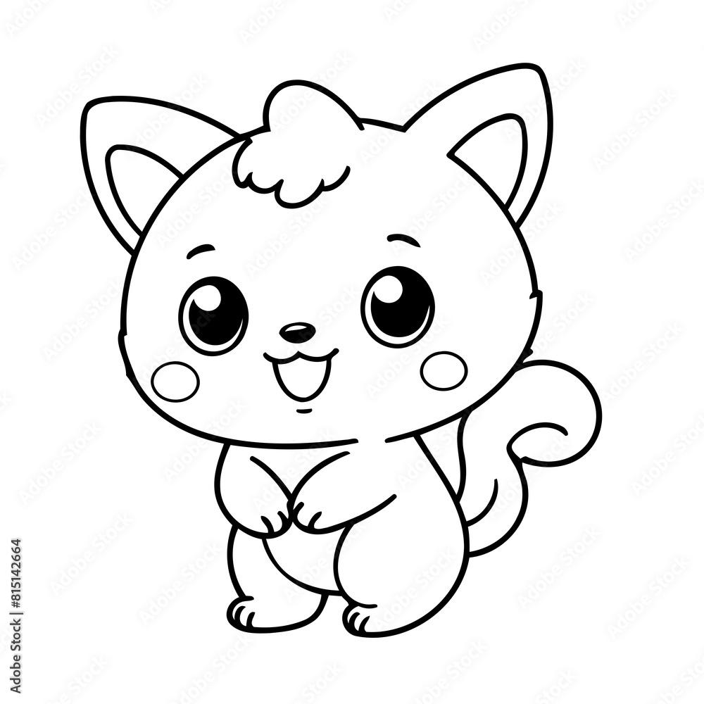 Cute vector illustration Kawaii drawing for kids colouring activity Cute vector illustration Kawaii drawing for kids colouring activity