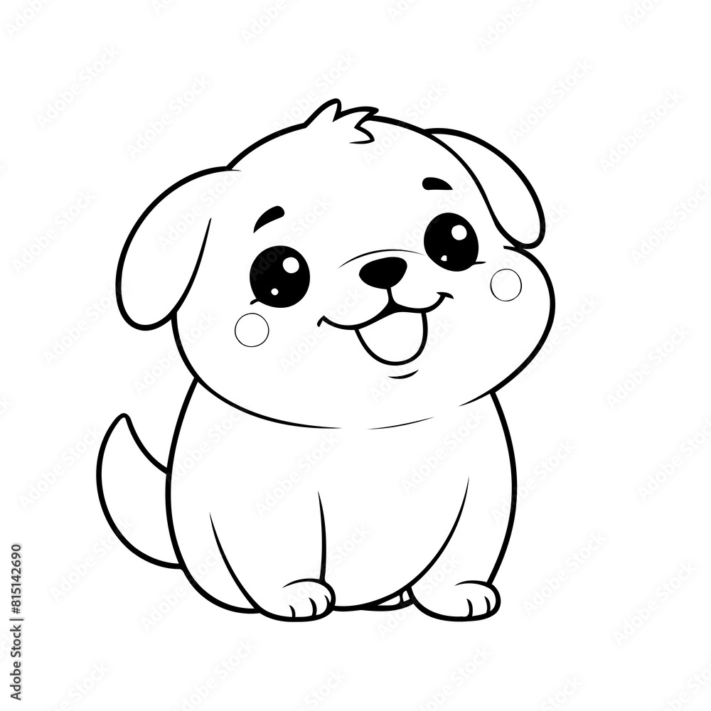 Simple vector illustration of Dog drawing for toddlers book Simple vector illustration of Dog drawing for toddlers book