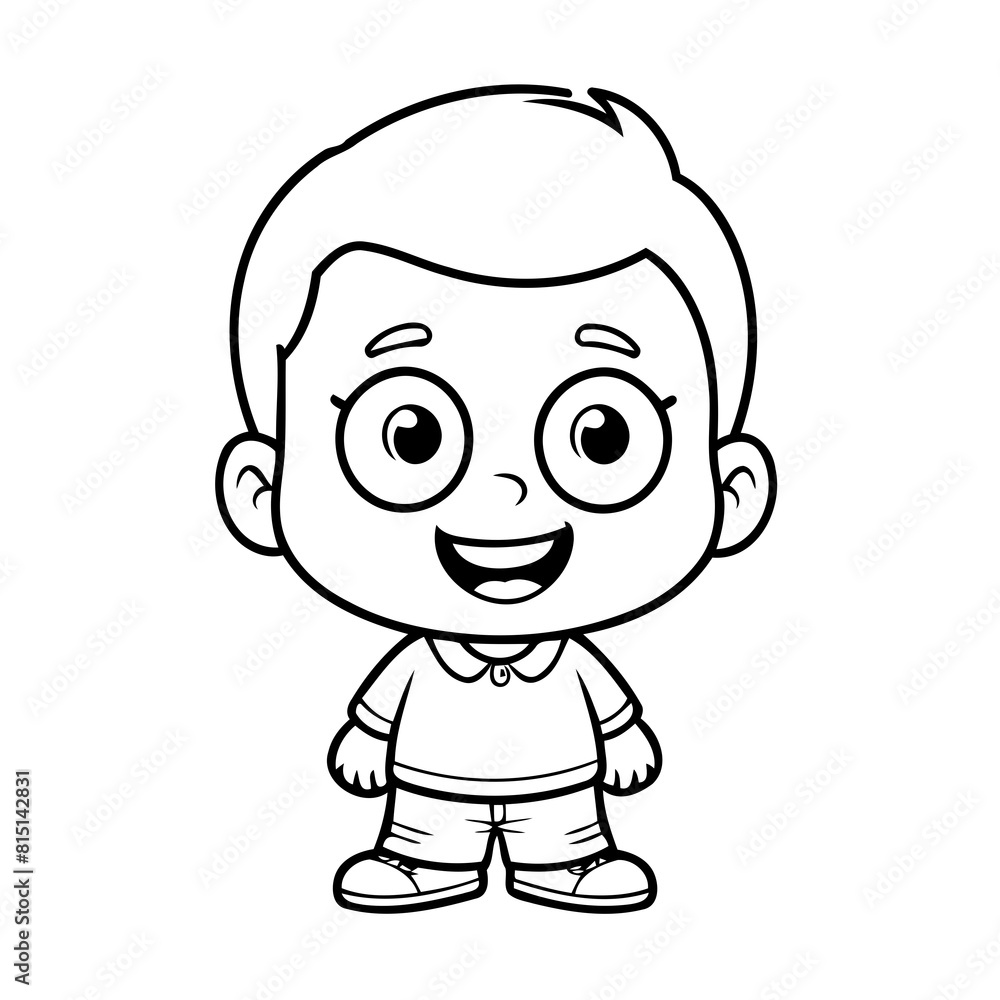 Fototapeta premium Vector illustration of a cute Old doodle for toddlers worksheet