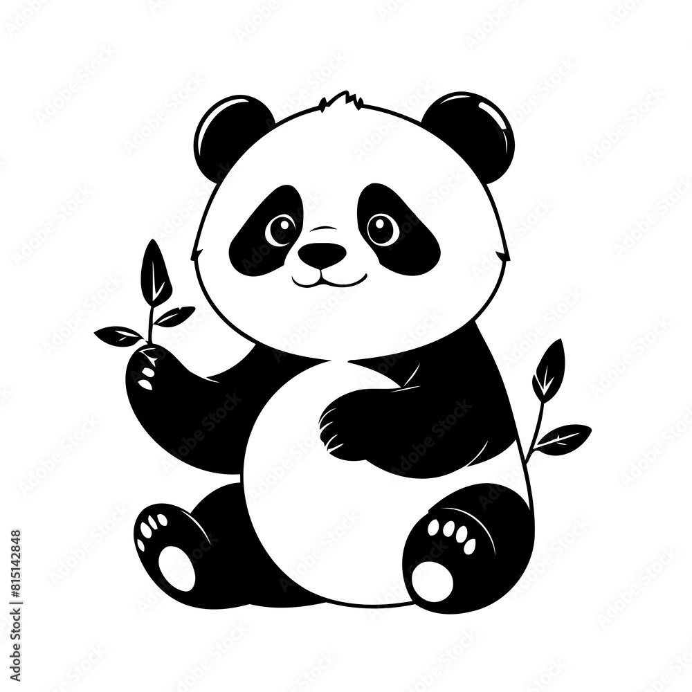 Panda Outline For Colouring
