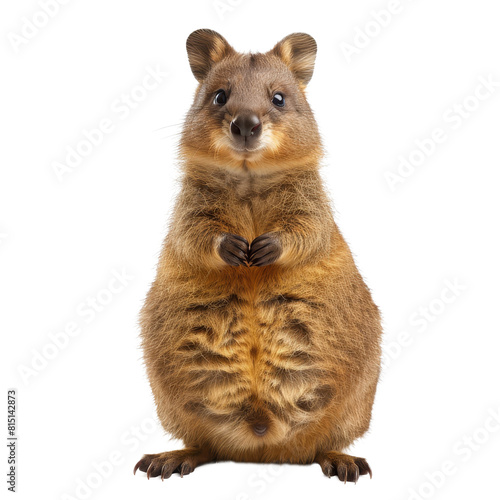 A small kangaroo stands in front of a plain Png background, a Beaver Isolated on a whitePNG Background © Iftikhar alam