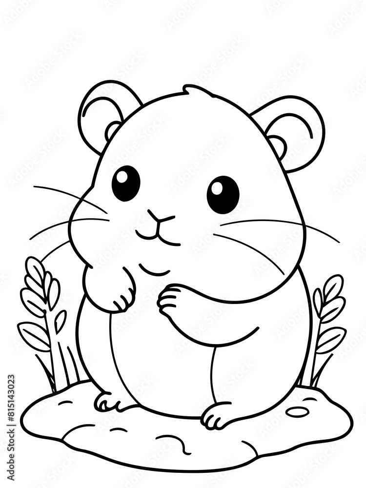 Simple vector illustration of Hamsterin doodle for toddlers worksheet Simple vector illustration of Hamsterin doodle for toddlers worksheet
