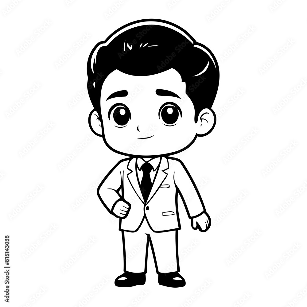 Cute vector illustration Politician drawing for colouring page Cute vector illustration Politician drawing for colouring page