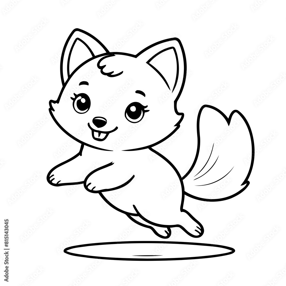 Cute vector illustration Fox doodle for children worksheet Cute vector illustration Fox doodle for children worksheet