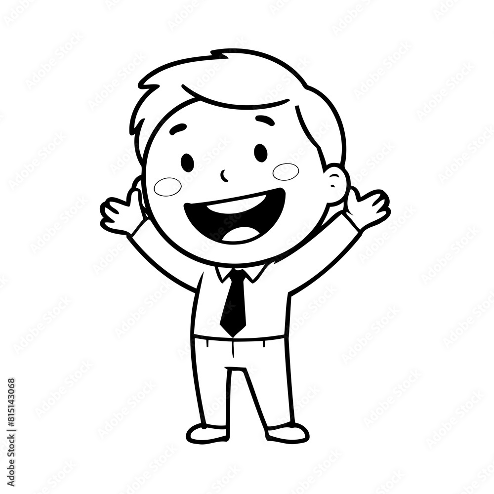 Vector illustration of a cute Business doodle for toddlers coloring activity Vector illustration of a cute Business doodle for toddlers coloring activity