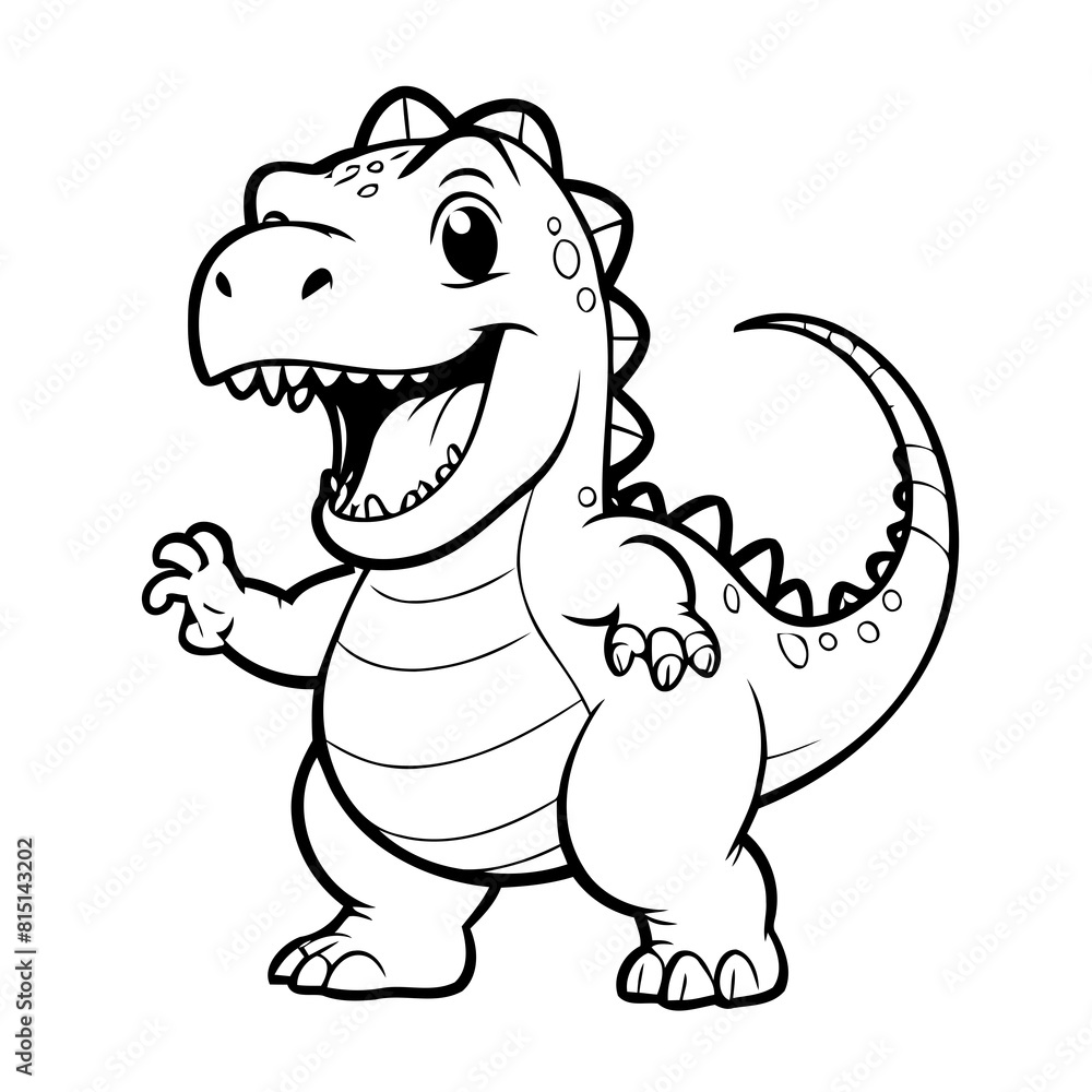 Simple vector illustration of Dino hand drawn for toddlers Simple vector illustration of Dino hand drawn for toddlers