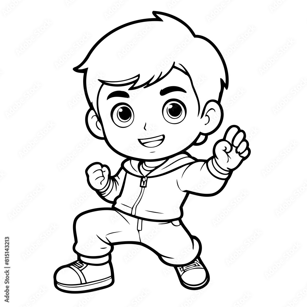 Vector illustration of a cute Boy doodle for children worksheet Vector illustration of a cute Boy doodle for children worksheet