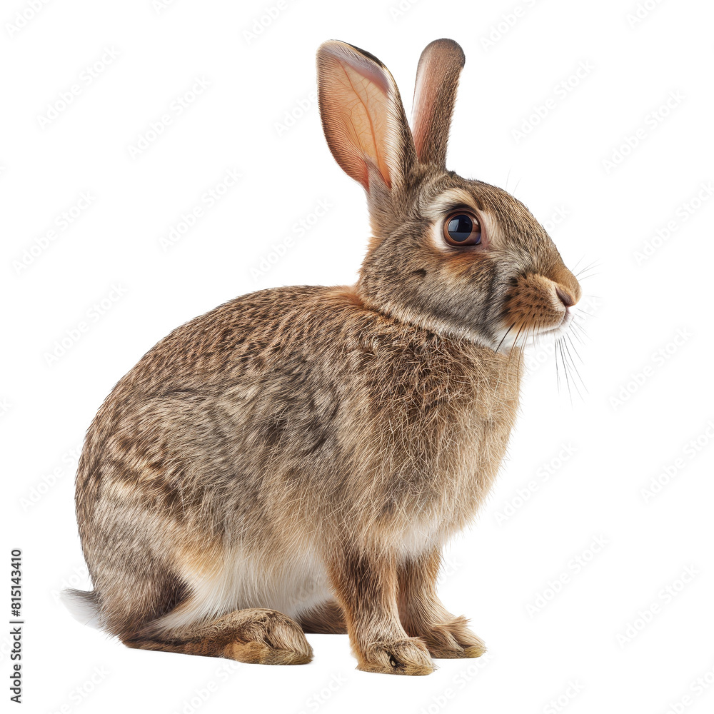 A rabbit is seated in front of a plain white backdrop, a Beaver Isolated on a whitePNG Background A rabbit is seated in front of a plain white backdrop, a Beaver Isolated on a whitePNG Background