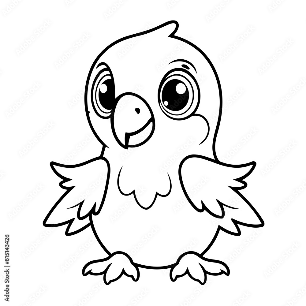 Cute vector illustration Parrot drawing for children page Cute vector illustration Parrot drawing for children page