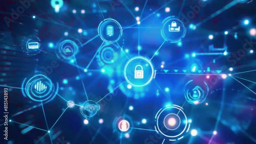 Wallpaper Mural Connected devices communicating and interacting in a network, 4K Technological Video Background Animation Torontodigital.ca