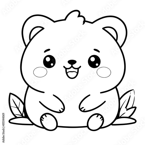 Cute vector illustration Kawaii doodle for toddlers colouring page