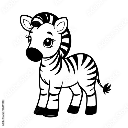 Simple vector illustration of Zebra for children colouring activity