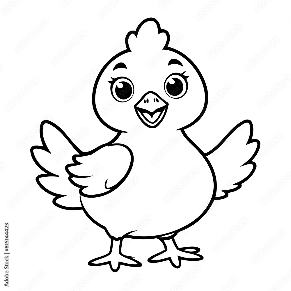 Cute vector illustration Chicken for children colouring activity Cute vector illustration Chicken for children colouring activity