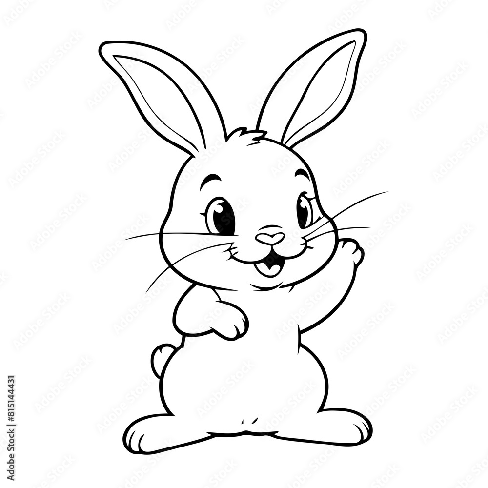 Vector illustration of a cute Rabbit doodle for toddlers coloring activity Vector illustration of a cute Rabbit doodle for toddlers coloring activity