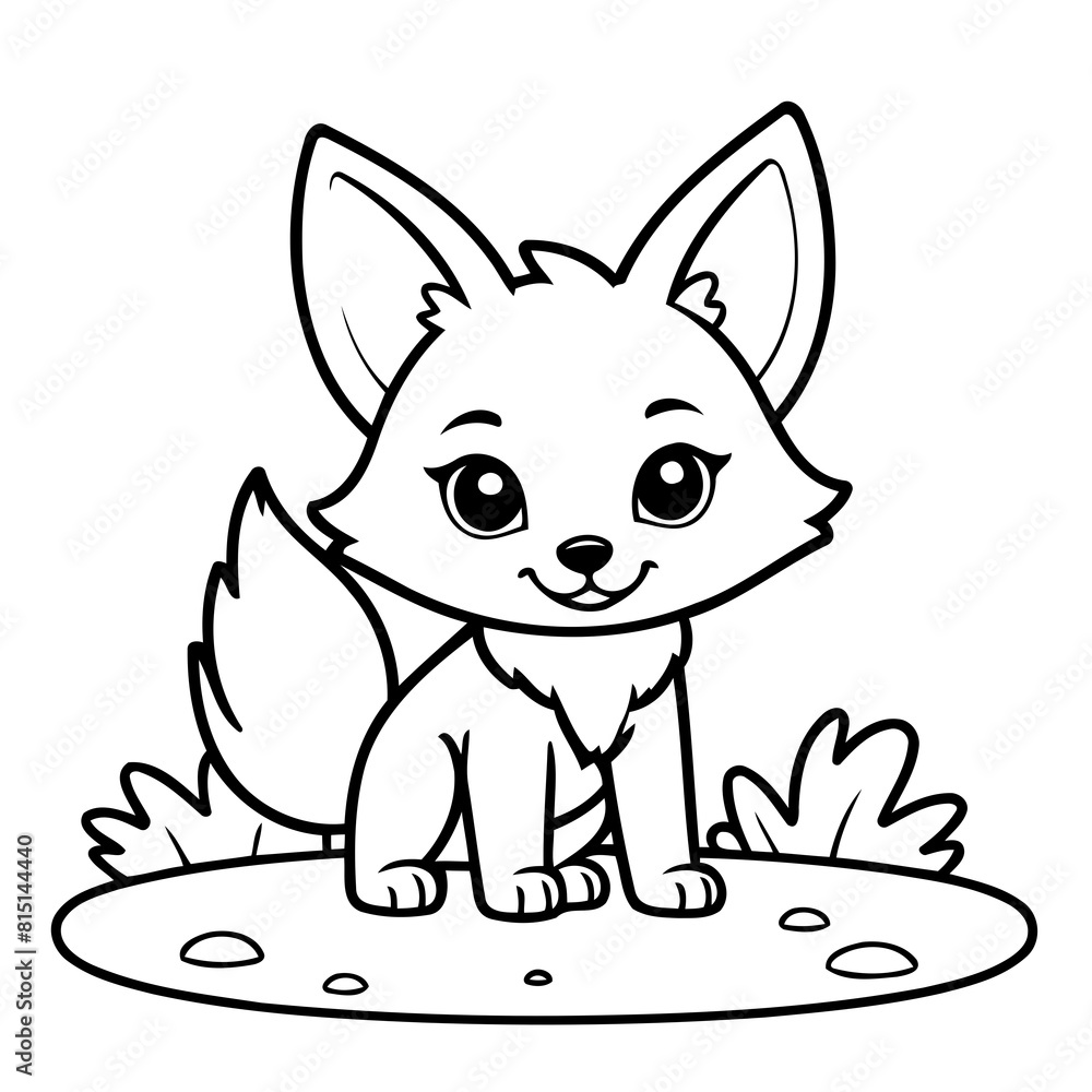 Vector illustration of a cute Coyote drawing for toddlers book Vector illustration of a cute Coyote drawing for toddlers book